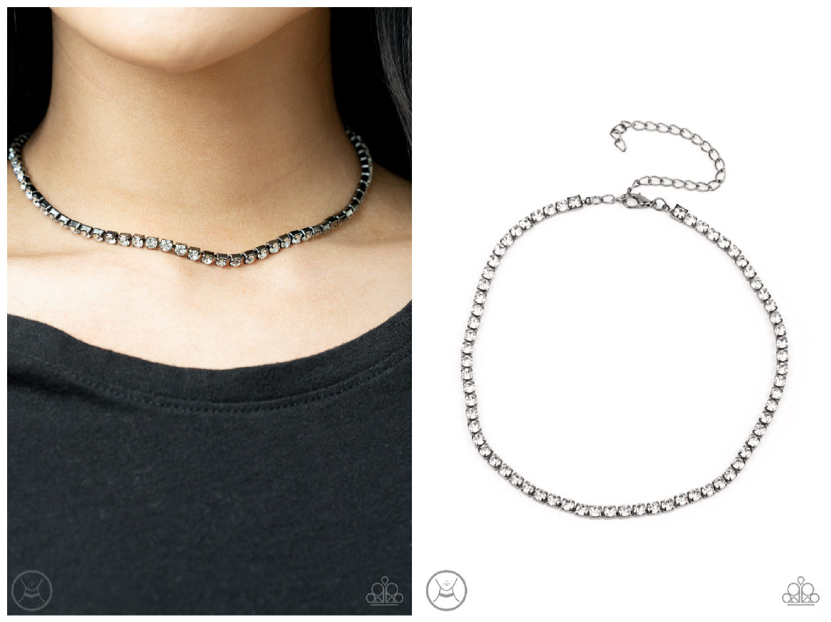 Paparazzi Starlight Radiance Black Choker Necklace & Earring Set