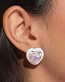 Heartfelt Haute - White Post Earring
