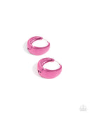 Colorful Curiosity - Pink Hinge Hoop Earring