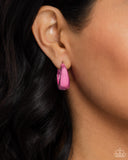 Colorful Curiosity - Pink Hinge Hoop Earring