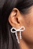 The BOW Must Go On - White Post Earring
