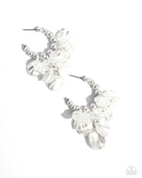 Frilly Feature - White Hoop Earring