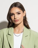 Safety Pin Sentiment - White Hoop Earring