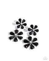 A Blast of Blossoms - Black Post Earring