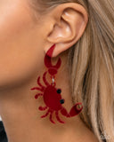 Crab Couture - Red Post Earring
