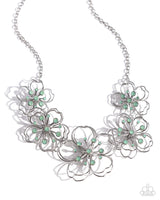 Wiry Wallflowers - Green Necklace