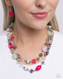 Playful Past - Pink Necklace
