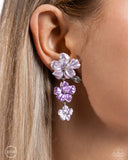 Balanced Bouquet - Purple Clip-on Earring