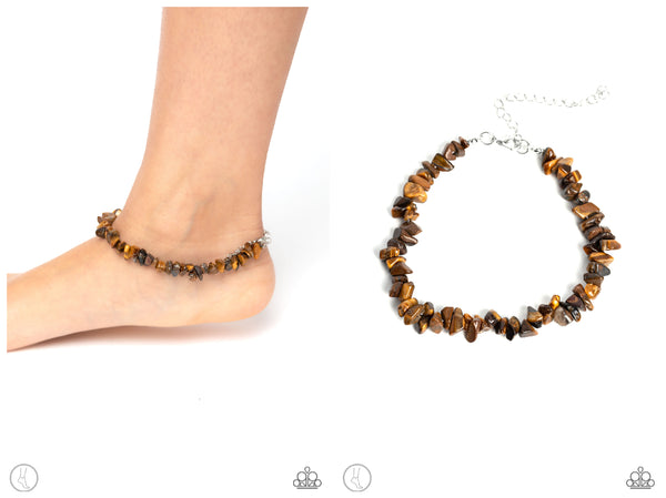Chiseled Coastline - Brown Anklet