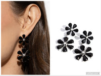 A Blast of Blossoms - Black Post Earring