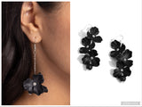 Plentiful Petals - Black Earring