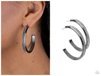 Flash Freeze - Black Hoop Earring