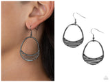 Segmented Shimmer - Black Earring