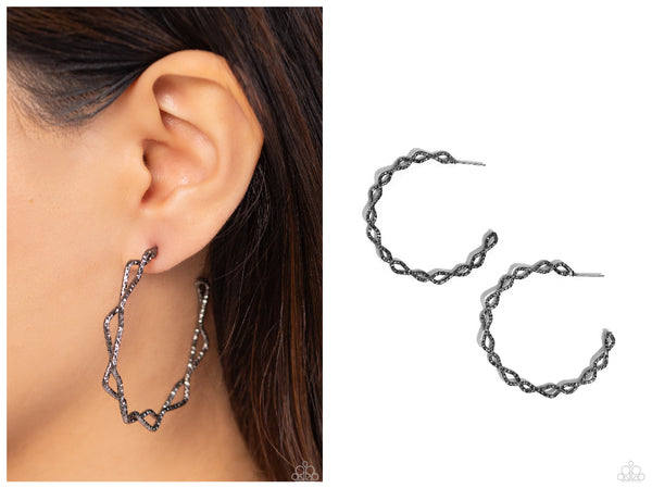 Haute Helix - Black Hoop Earring