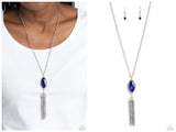 Tassel Tabloid - Blue Necklace