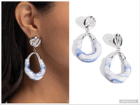 High-Sheen Swirls - Blue Post Earring