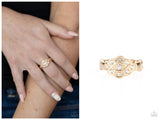 Floral Frou-Frou - Gold Ring