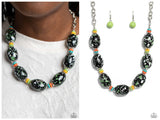 No Laughing SPLATTER - Green Necklace