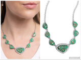 Discreet Dazzle - Green Necklace