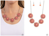 Floral Fervor - Orange Necklace
