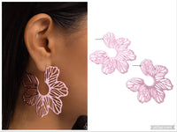 Floral Fame - Pink Hoop Earring