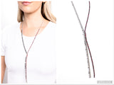 Elongated Eloquence - Red Necklace