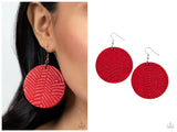 Leathery Loungewear - Red Earring