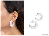 Glassy GAZE - White Hoop Earring