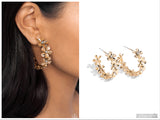 Floral Flamenco - Gold Hoop Earring