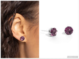 Breathtaking Birthstone - Purple Post Earring