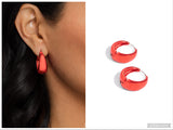 Colorful Curiosity - Red Hinge Hoop Earring