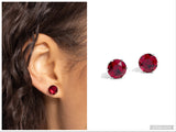 Breathtaking Birthstone - Red Post Earring