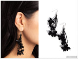 Petaled Precipitation - Black Earring