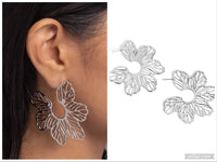 Floral Fame - Silver Hoop Earring