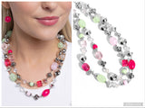 Playful Past - Pink Necklace