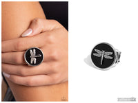 Debonair Dragonfly - Black Ring