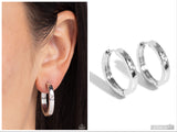 A-Lister Attention - White Hinge Hoop Earring