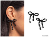 The BOW Must Go On - Black Post Earring