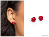 Breathtaking Birthstone - Red Post Earring
