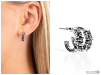 Rugged Rockstar - Silver Hoop Earring