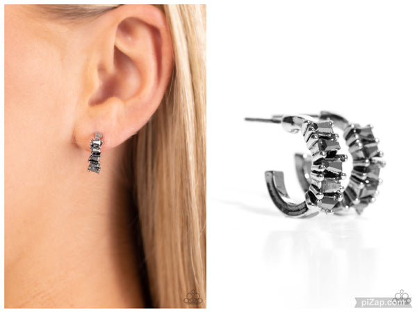 Rugged Rockstar - Silver Hoop Earring