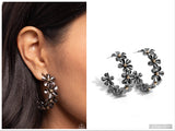 Floral Flamenco - Black Hoop Earring