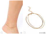 Glistening Gauge - Gold Anklet