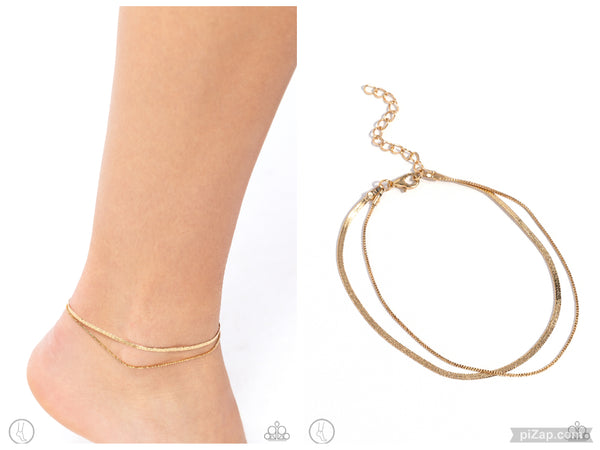 Glistening Gauge - Gold Anklet