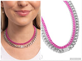 Exaggerated Effort - Pink Necklace
