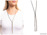 Elongated Eloquence - Brown Necklace