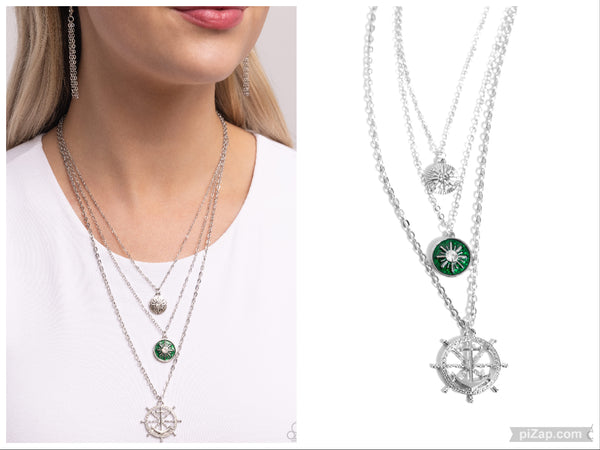 Anchor Arrangement - Green Necklace