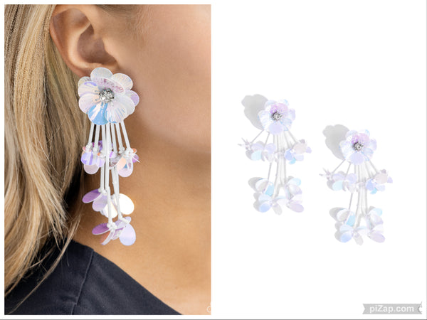 Floral Future - White Post Earring