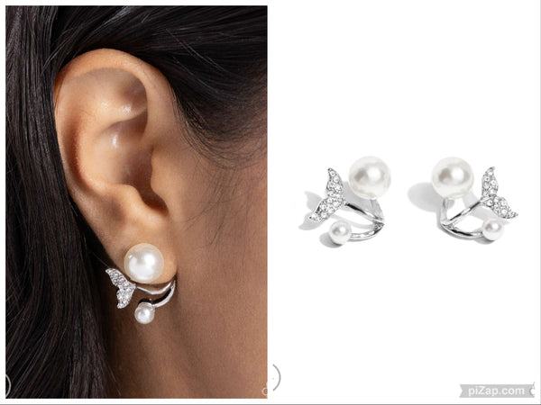 Modular Mermaid - White Post Earring