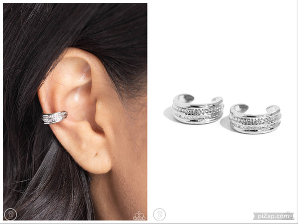 Serrated Season - Silver Cuff Earring